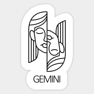 Gemini Zodiac Sign - Black Sticker